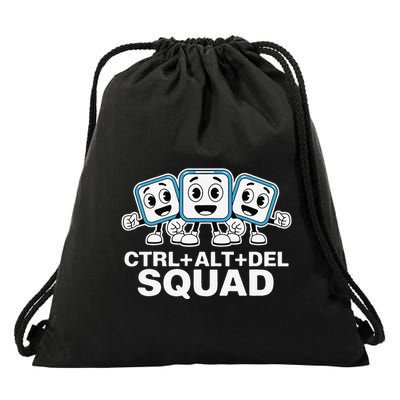 Ctrl + Alt + Del Squad Control Alt Delete Task Manager Funny Drawstring Bag