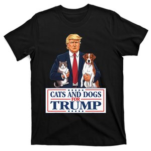 Cats And Dogs For Trump 2024 Pets T-Shirt