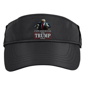 Cats And Ducks For Trump 2024 Kittens And Ducks Adult Drive Performance Visor