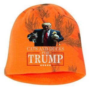 Cats And Ducks For Trump 2024 Kittens And Ducks Kati - Camo Knit Beanie