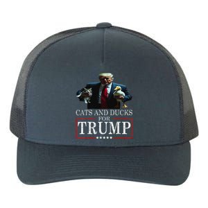 Cats And Ducks For Trump 2024 Kittens And Ducks Yupoong Adult 5-Panel Trucker Hat