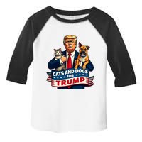 Cats And Dogs For Trump 2024 Kittens And Dogs For Trump Toddler Fine Jersey T-Shirt