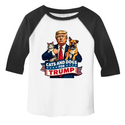 Cats And Dogs For Trump 2024 Kittens And Dogs For Trump Toddler Fine Jersey T-Shirt