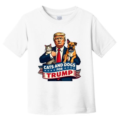 Cats And Dogs For Trump 2024 Kittens And Dogs For Trump Toddler T-Shirt