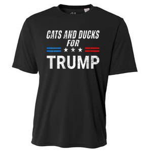 Cats And Ducks For Trump 2024 Kittens And Ducks Cooling Performance Crew T-Shirt