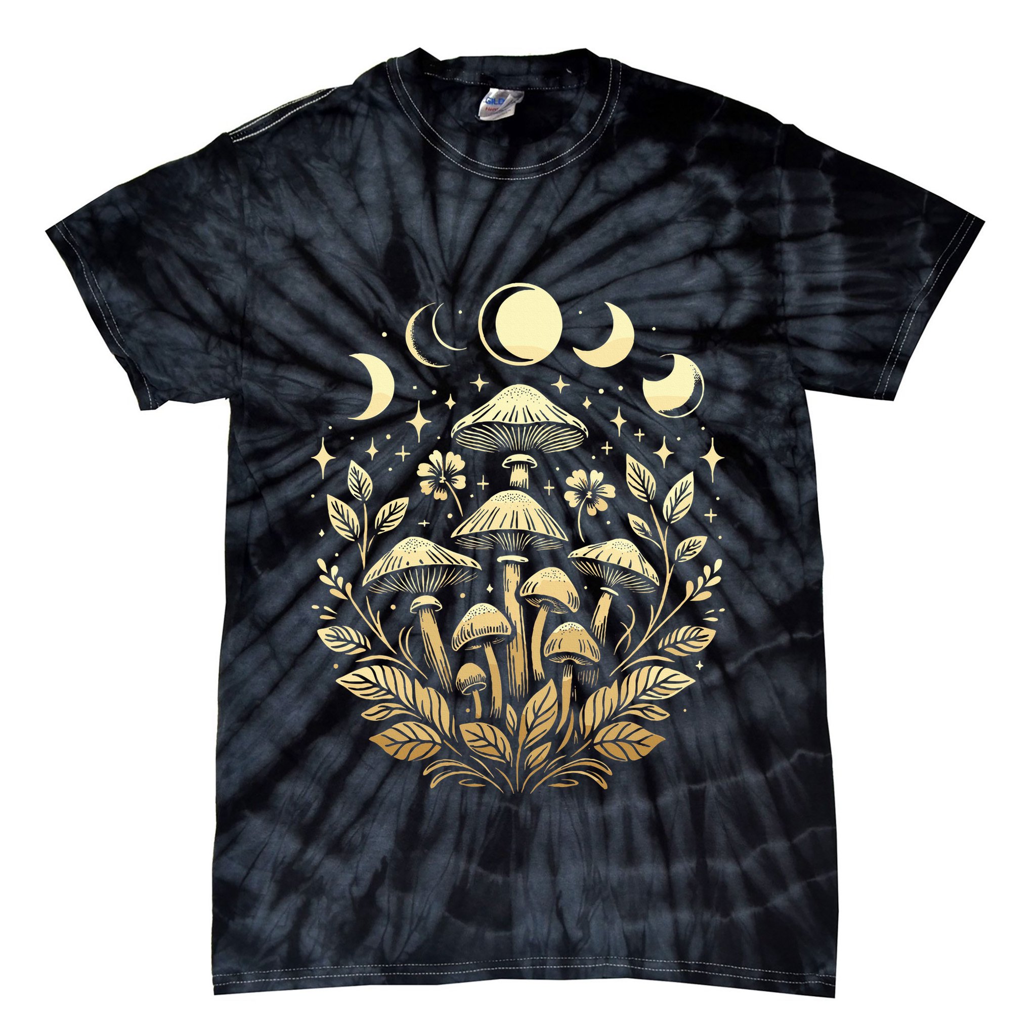 Cottagecore Aesthetic Dark Aesthetic Mushroom Tie-Dye T-Shirt