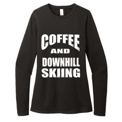 Coffee And Downhill Skiing / Downhill Skiers Design Gift Womens CVC Long Sleeve Shirt