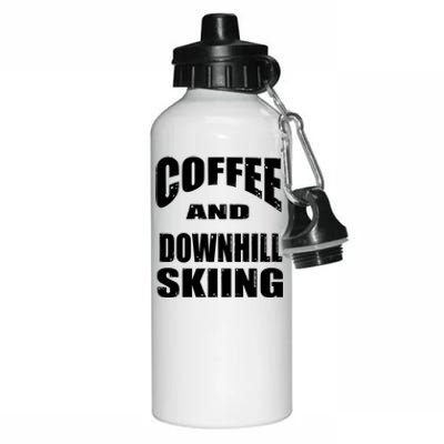 Coffee And Downhill Skiing / Downhill Skiers Design Gift Aluminum Water Bottle