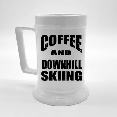 Coffee And Downhill Skiing / Downhill Skiers Design Gift Beer Stein