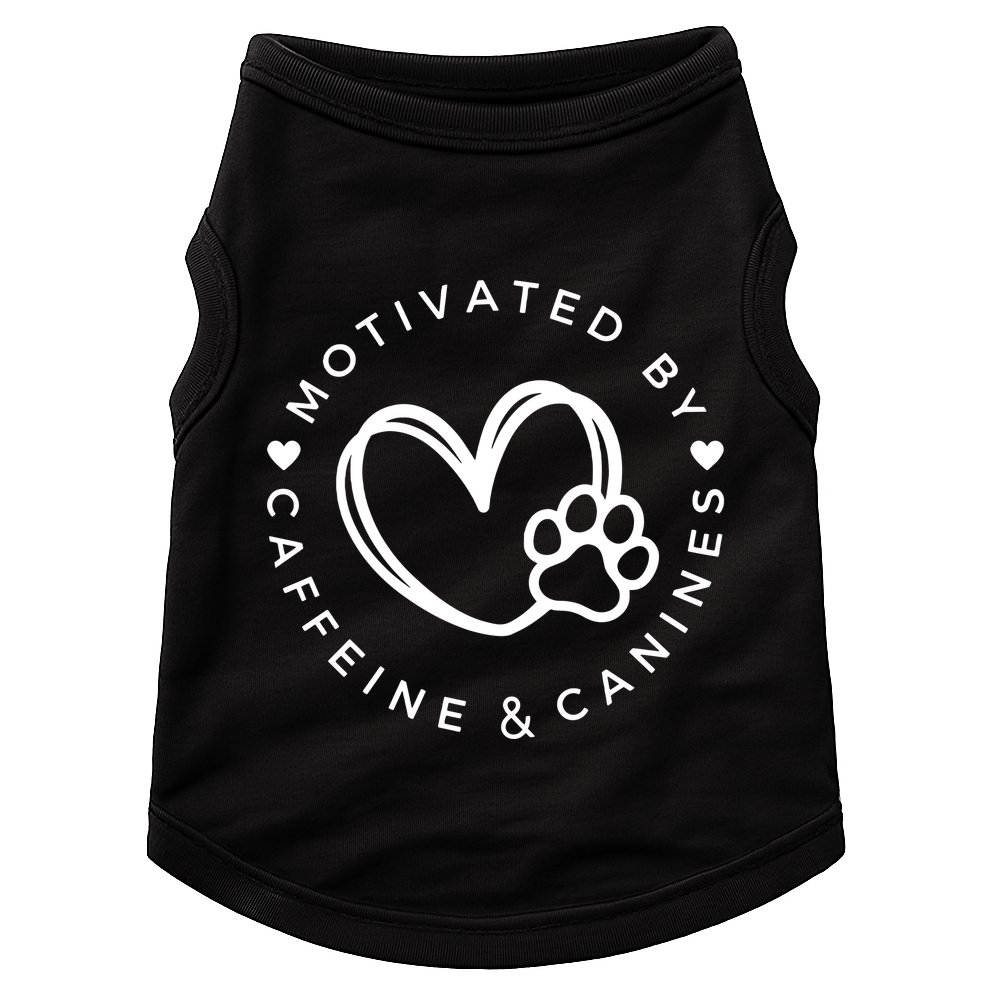 Coffee And Dog Lover Gift Motivated By Canines And Caffeine Doggie Tank