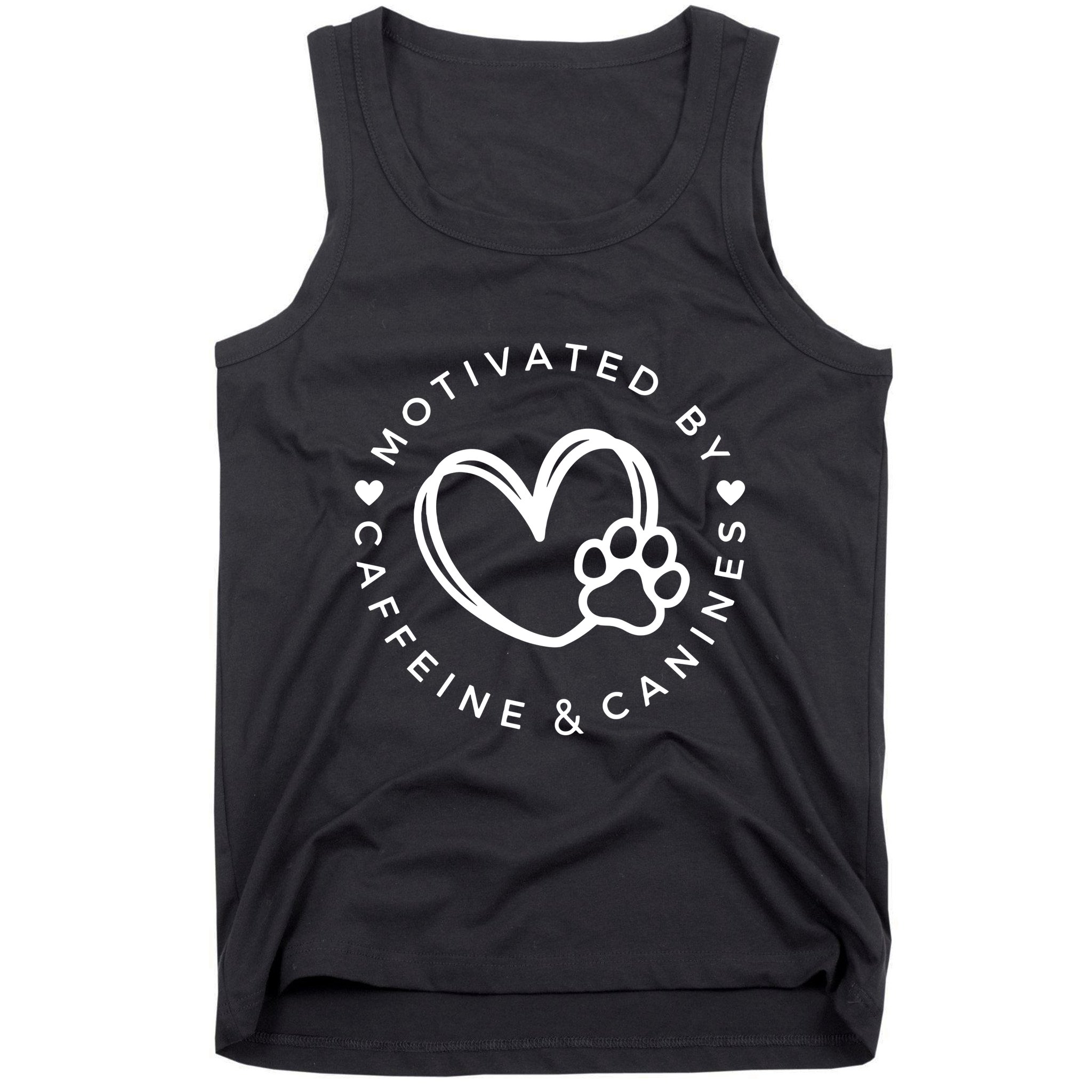 Coffee And Dog Lover Gift Motivated By Canines And Caffeine Tank Top