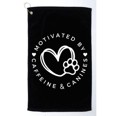 Coffee And Dog Lover Gift Motivated By Canines And Caffeine Golf Towel