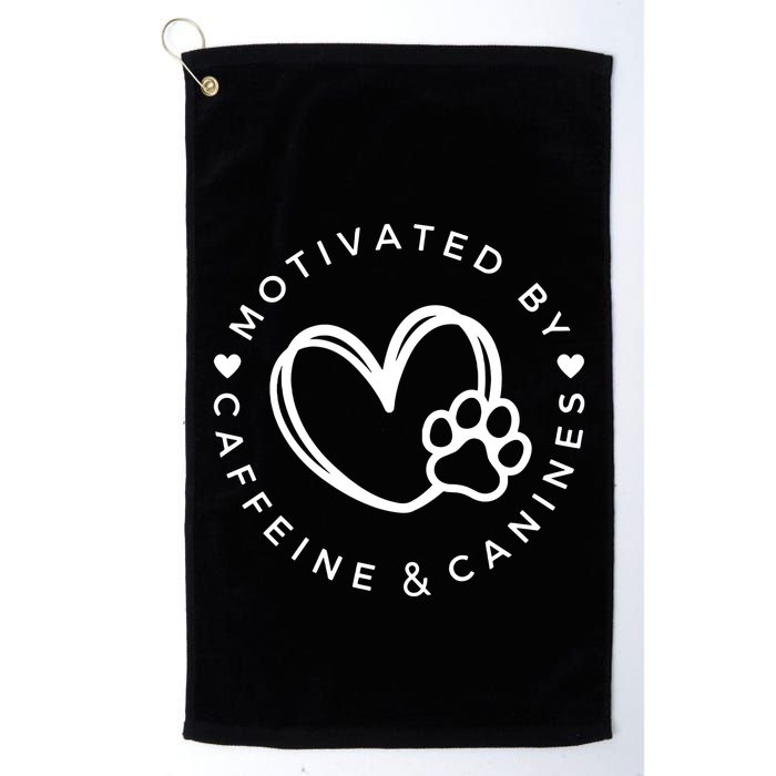 Coffee And Dog Lover Gift Motivated By Canines And Caffeine Golf Towel