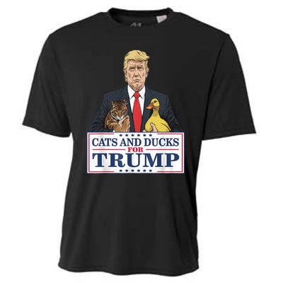 Cats And Ducks For Trump 2024 Kittens And Ducks For Trump Cooling Performance Crew T-Shirt