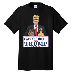 Cats And Ducks For Trump 2024 Kittens And Ducks For Trump Tall T-Shirt