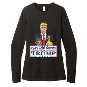 Cats And Ducks For Trump 2024 Kittens And Ducks For Trump Womens CVC Long Sleeve Shirt