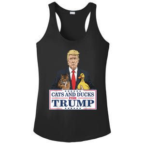 Cats And Ducks For Trump 2024 Kittens And Ducks For Trump Ladies PosiCharge Competitor Racerback Tank