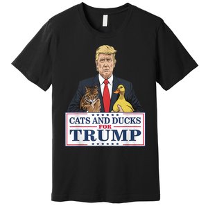 Cats And Ducks For Trump 2024 Kittens And Ducks For Trump Premium T-Shirt