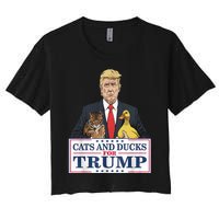 Cats And Ducks For Trump 2024 Kittens And Ducks For Trump Women's Crop Top Tee