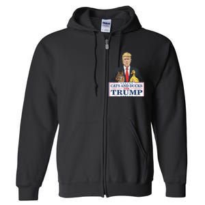 Cats And Ducks For Trump 2024 Kittens And Ducks For Trump Full Zip Hoodie