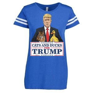 Cats And Ducks For Trump 2024 Kittens And Ducks For Trump Enza Ladies Jersey Football T-Shirt