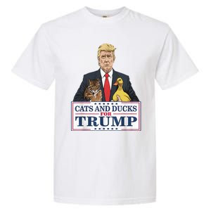 Cats And Ducks For Trump 2024 Kittens And Ducks For Trump Garment-Dyed Heavyweight T-Shirt