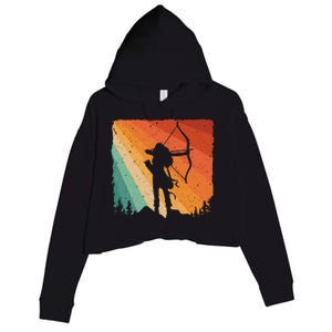 Cute Archery Design Archer Archery Lovers Crop Fleece Hoodie