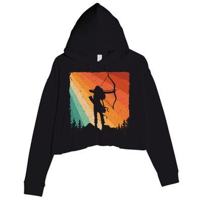 Cute Archery Design Archer Archery Lovers Crop Fleece Hoodie