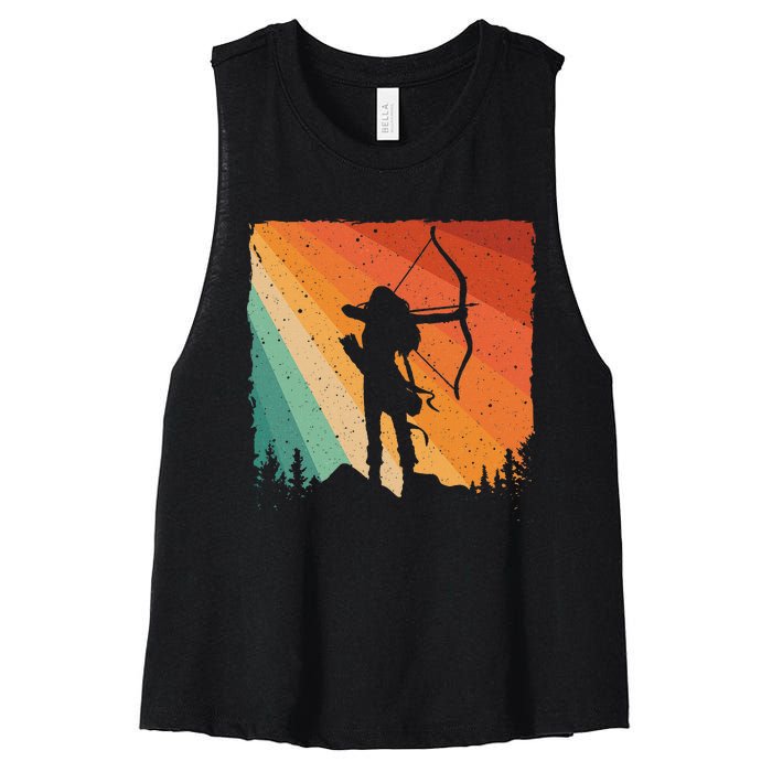 Cute Archery Design Archer Archery Lovers Women's Racerback Cropped Tank