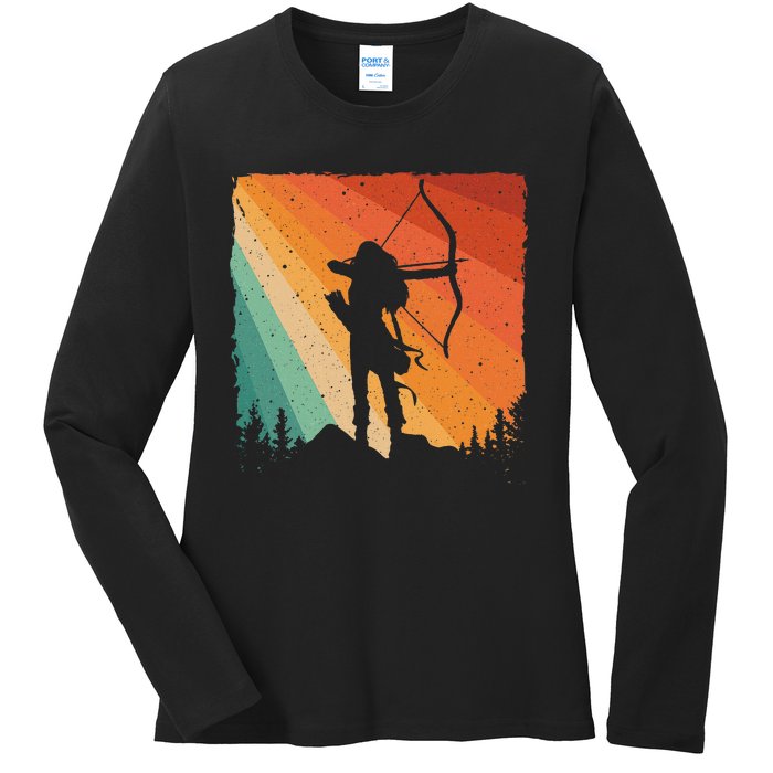 Cute Archery Design Archer Archery Lovers Ladies Long Sleeve Shirt