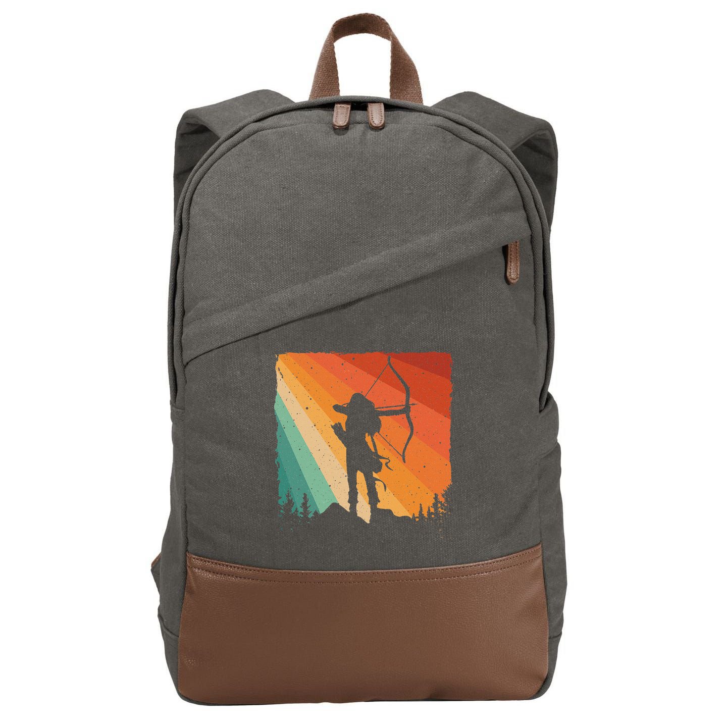 Cute Archery Design Archer Archery Lovers Cotton Canvas Backpack