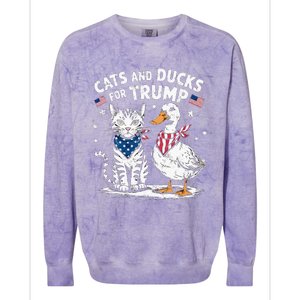 Cats And Ducks For Trump Kittens And Ducks For Trump Colorblast Crewneck Sweatshirt