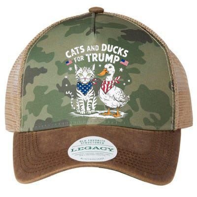 Cats And Ducks For Trump Kittens And Ducks For Trump Legacy Tie Dye Trucker Hat