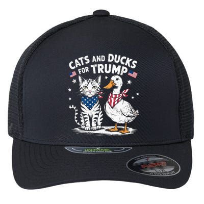 Cats And Ducks For Trump Kittens And Ducks For Trump Flexfit Unipanel Trucker Cap