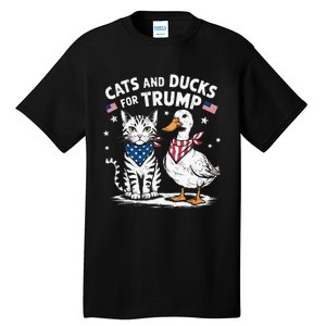 Cats And Ducks For Trump Kittens And Ducks For Trump Tall T-Shirt