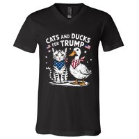 Cats And Ducks For Trump Kittens And Ducks For Trump V-Neck T-Shirt