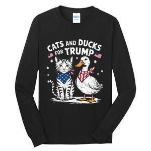 Cats And Ducks For Trump Kittens And Ducks For Trump Tall Long Sleeve T-Shirt