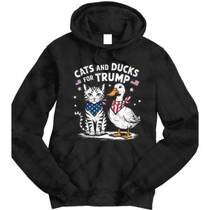 Cats And Ducks For Trump Kittens And Ducks For Trump Tie Dye Hoodie