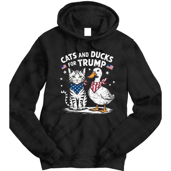 Cats And Ducks For Trump Kittens And Ducks For Trump Tie Dye Hoodie