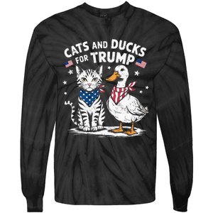 Cats And Ducks For Trump Kittens And Ducks For Trump Tie-Dye Long Sleeve Shirt