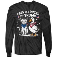 Cats And Ducks For Trump Kittens And Ducks For Trump Tie-Dye Long Sleeve Shirt