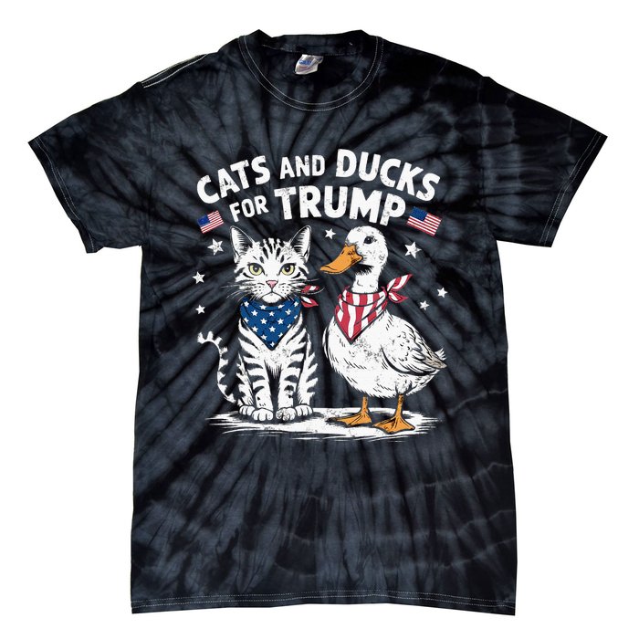 Cats And Ducks For Trump Kittens And Ducks For Trump Tie-Dye T-Shirt