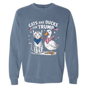 Cats And Ducks For Trump Kittens And Ducks For Trump Garment-Dyed Sweatshirt