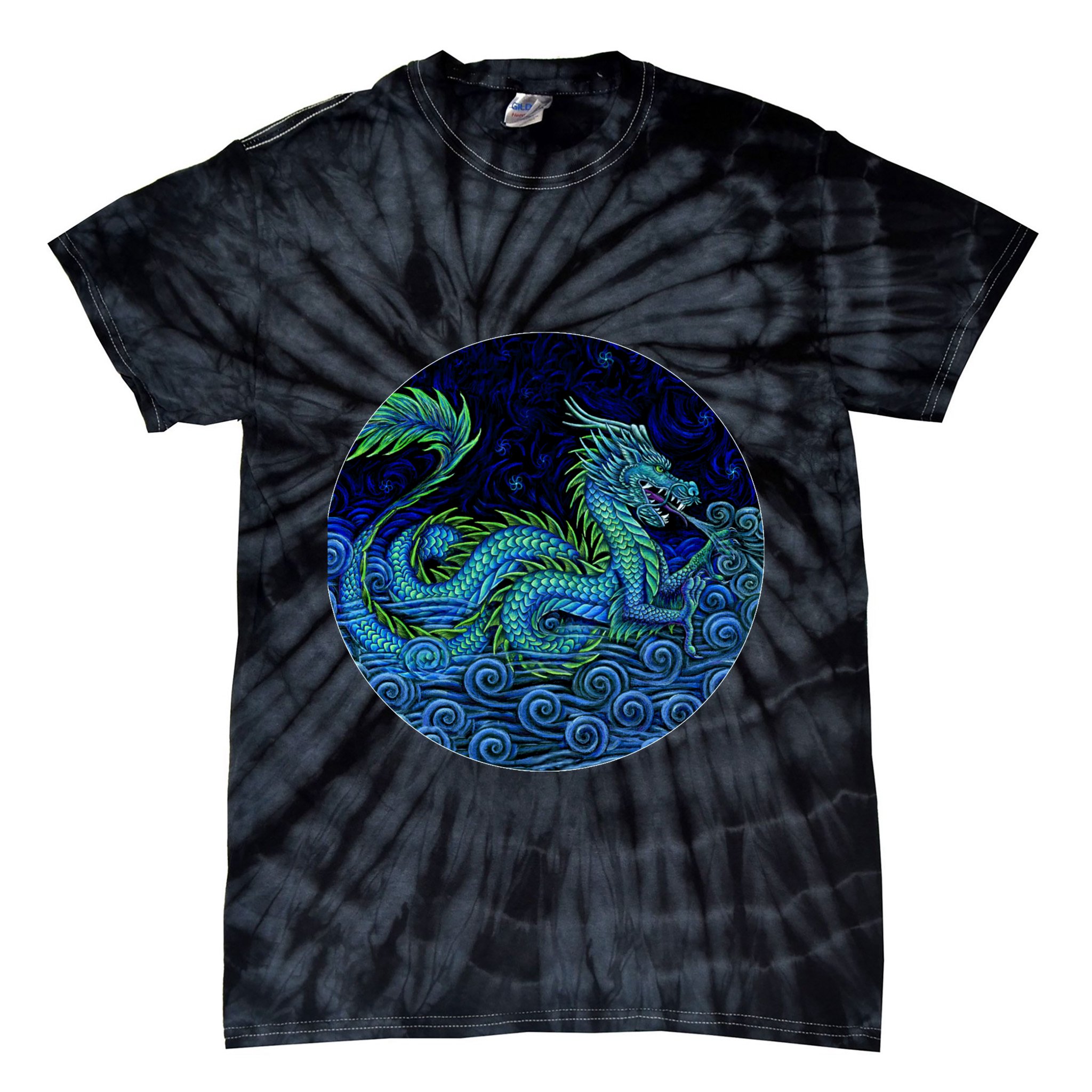 Chinese Azure Dragon Tie-Dye T-Shirt