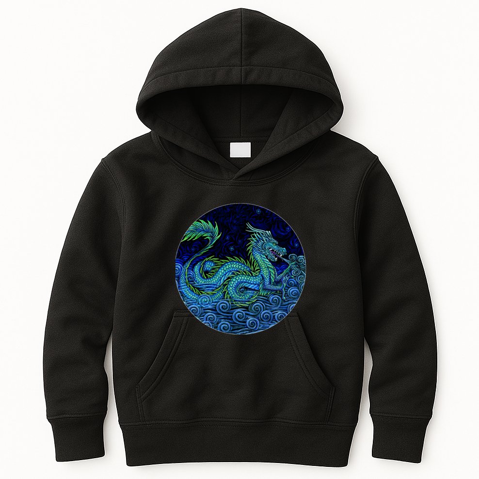 Chinese Azure Dragon Kids Hoodie