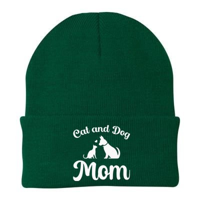 Cat and Dog Mom Kitten and Puppy Mama Knit Cap Winter Beanie