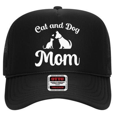 Cat and Dog Mom Kitten and Puppy Mama High Crown Mesh Back Trucker Hat