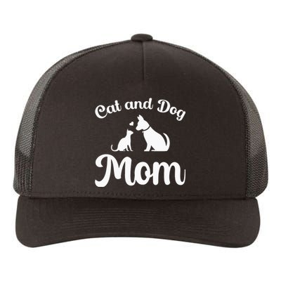 Cat and Dog Mom Kitten and Puppy Mama Yupoong Adult 5-Panel Trucker Hat