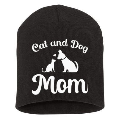 Cat and Dog Mom Kitten and Puppy Mama Short Acrylic Beanie