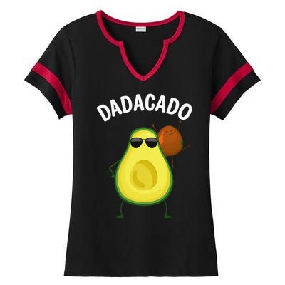 Cute Avocado Design For Dad Fruit Avocado Pear Lovers Ladies Halftime Notch Neck Tee